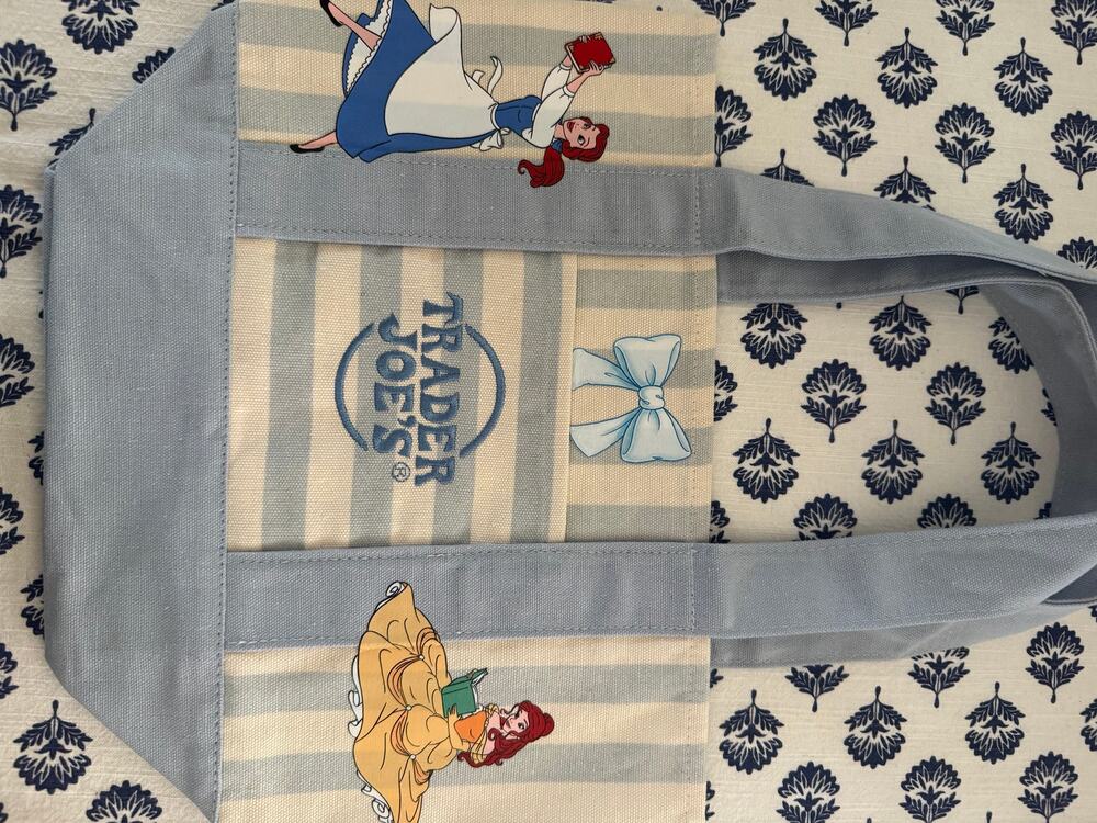 Disney Belle Striped Double Sided Custom Made Trader Joes Mini Tote